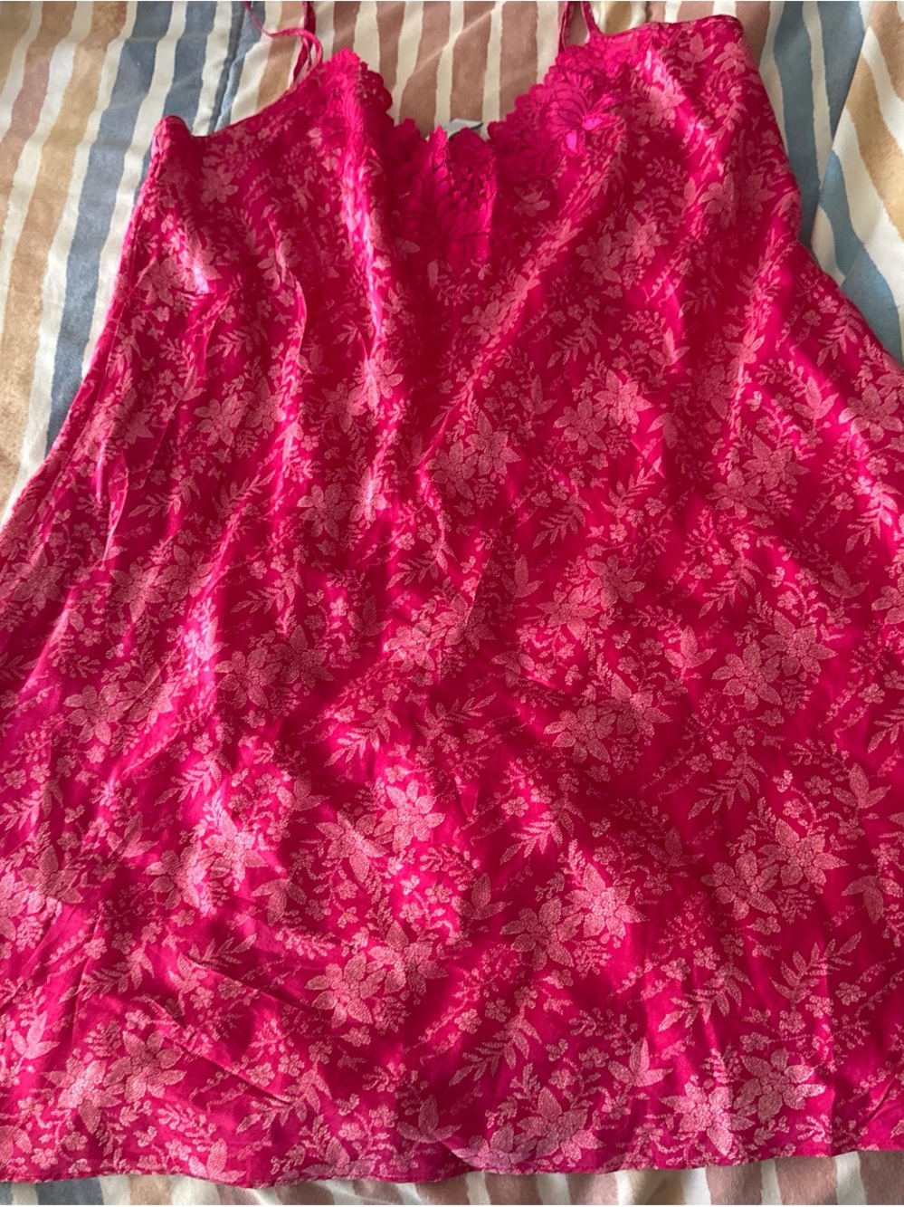 august silk Hot Pink Floral Slip